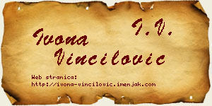 Ivona Vinčilović vizit kartica